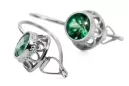 Emerald Sterling silver 925 Earrings Vintage Jewlery vec117s